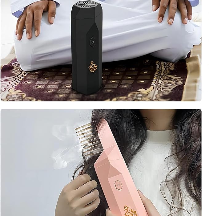 Hair Bakhoor – Aromatherapy Comb Incense Burner (USB Rechargeable, Portable