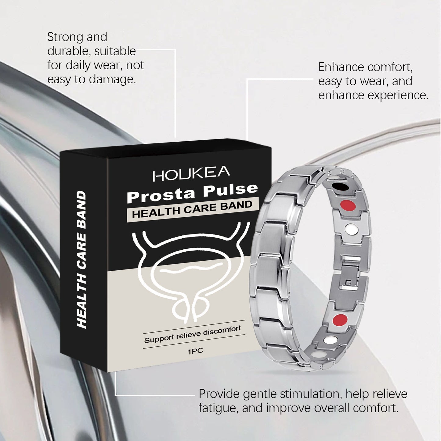 Men’s Body Care Bracelet – Titanium Germanium Stone Energy Bracelet for Wellness & Daily Wear