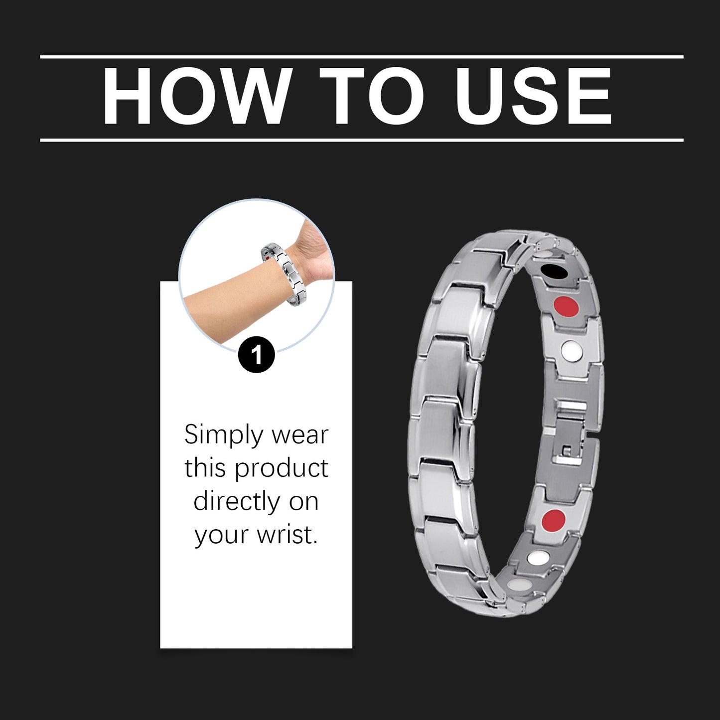 Men’s Body Care Bracelet – Titanium Germanium Stone Energy Bracelet for Wellness & Daily Wear