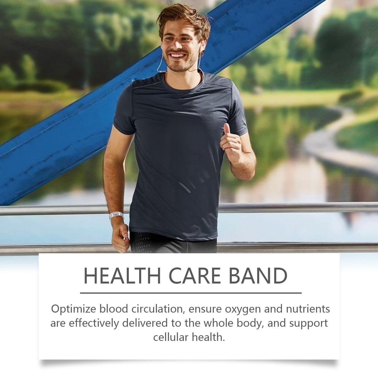 Men’s Body Care Bracelet – Titanium Germanium Stone Energy Bracelet for Wellness & Daily Wear